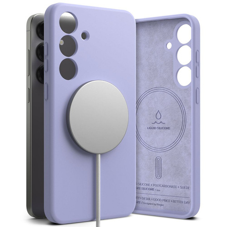 Ringke Silicone z magsafe Samsung S25 lavender