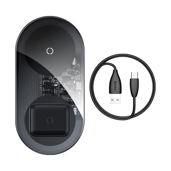 Baseus ładowarka indukcyjna Simple 2w1 18W / przeźroczysta