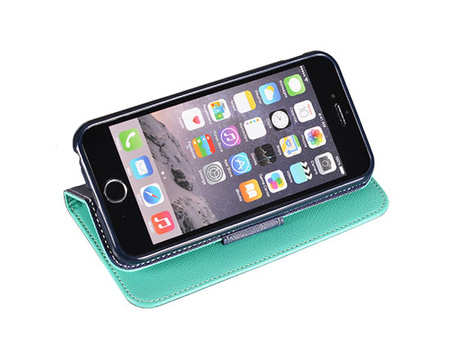 Kabura Book Fancy iPhone 4 miętowo- granatowa