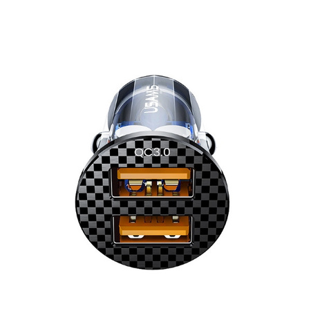 USAMS ładowarka samochodowa 2xUSB: 2x Quick Charge 3.0  36W czarna