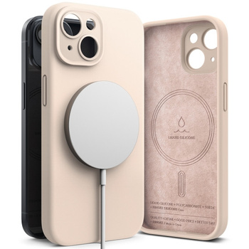 Ringke Silicone z magsafe iPhone 15 pink sand