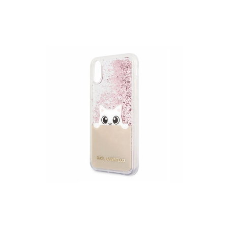 Etui Karl Lagerfeld iPhone X Liquid Glitter różowy KLHCPXPABGFU