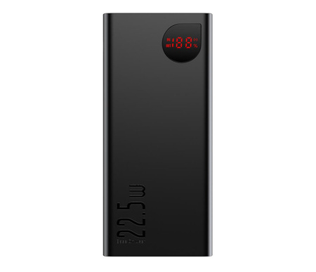 Baseus Power Bank 20000mAh / 22.5W z wyświetlaczem 2 x USB QC 3.0 + PD czarny