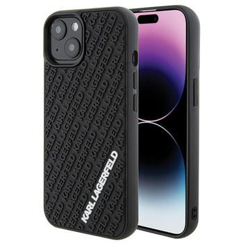 Etui Karl Lagerfeld iPhone 15 6.1" czarny hard case 3D Rubber Multi Logo KLHCP15S3DMKRLK