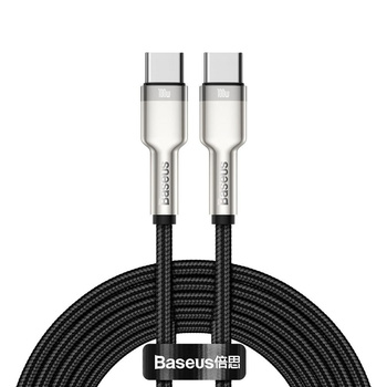 Baseus kabel Cafule Metal nylonowy 2xusb Typ C  Power Delivery czarny 2m 100W