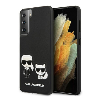 Etui Karl Lagerfeld Samsung S21 hard case czarny Ikonik Karl & Choupette KLHCS21SPCUSKCBK