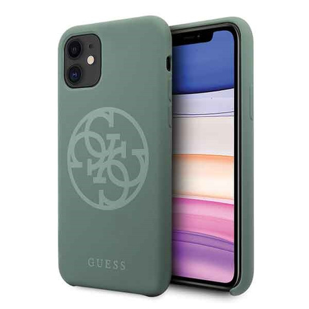 Etui Guess iPhone 11 khaki hard case Silicone 4G Tone On Tone GUHCN61LS4GKA