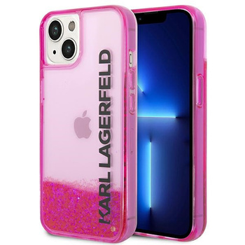 Etui Karl Lagerfeld iPhone 14 6.1" różowy hard case Liquid Glitter Elong KLHCP14SLCKVF
