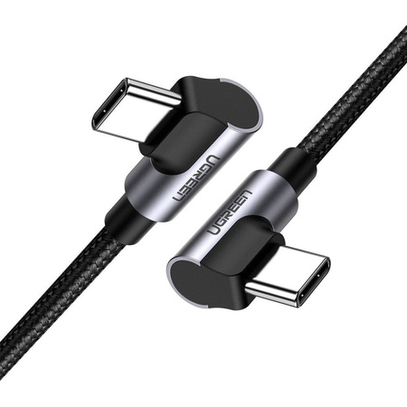 Ugreen kabel obustronnie kątowy 2xusb typ C  Power Delivery szary 100cm