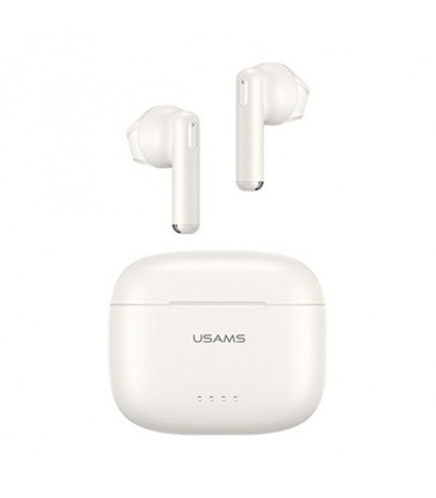 Usams US14 słuchawki bezprzewodowe bluetooth 5.3 ENC + stacja dokująca białe
