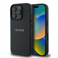 Etui Guess iPhone 16 Pro Max 6.9" czarny Grained Ring z Magsafe GUHMP16XPGHSMMK