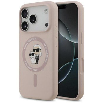 Etui Karl Lagerfeld iPhone 17 Pro różowy Silicone Karl&Choupette z MagSafe KLHMP17LSCMKCRHP