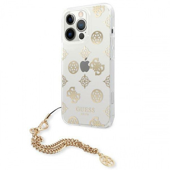 Etui Guess iPhone 13 Pro złoty hard case Peony Chain Collection GUHCP13LKSPEGO