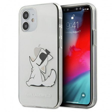 Etui Karl Lagerfeld iPhone 12 mini 5.4" transparent hard case Choupette Fun KLHCP12SCFNRC