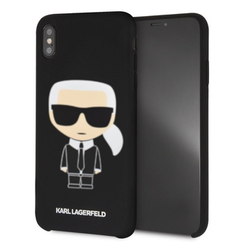 Etui Karl Lagerfeld iPhone XS Max hard case czarny Silicone Iconic KLHCI65SLFKBK