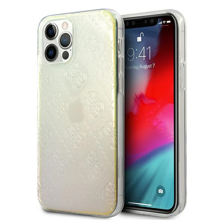 Etui Guess iPhone 12 / 12 Pro 6.1" opalowy Iridescent hard case 4G 3D Pattern Collection GUHCP12M3D4GIRBL