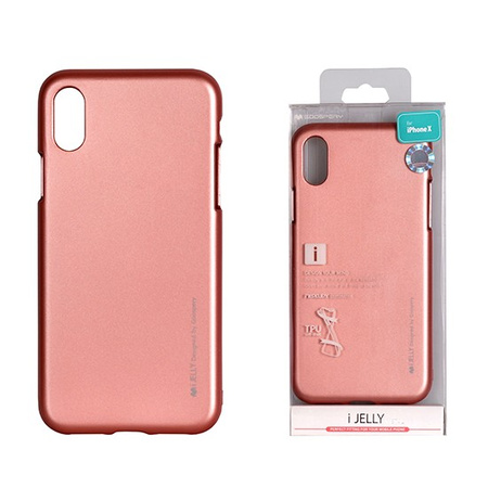 Etui Mercury i-Jelly iPhone 8 jasno-różowe z wycięciem na logo