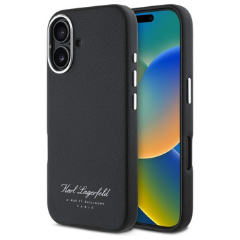 Etui Karl Lagerfeld iPhone 16 6.1" czarny hard case hotel RSG KLHCP16SPGWCMKHK