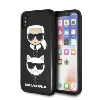 Etui Karl Lagerfeld iPhone X/Xs hard case czarne Karl & Choupette KLHCPXKICKC