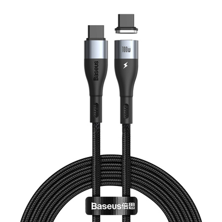 Baseus kabel magnetyczny ZINC Safe 2xusb typ C  100W 1.5m czarny