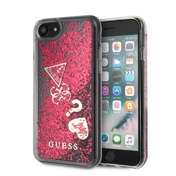 Etui Guess iPhone 7/8/SE2 raspberry hard case Glitter Hearts GUHCI8GLHFLRA