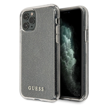 Etui Guess iPhone 11 Pro srebrny hard case Glitter GUHCN58PCGLSI