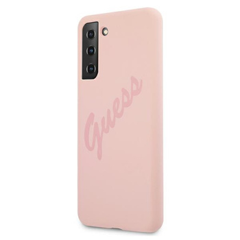 Etui Guess Samsung S21 różowy hard case Script Vintage GUHCS21SLSVSPI