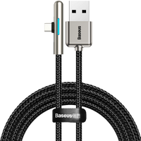 Baseus kabel Iridescent usb typ C / kątowy płaski / Huawei Super Charge / 40W 200cm czarny