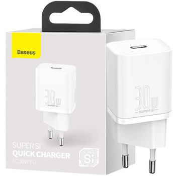 Baseus ładowarka sieciowa Super Si 1xUSB-C PD 30W Power Delivery biała