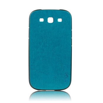 Etui Blun Samsung S3 i9300 niebieskie - skóra