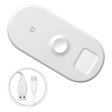 Baseus ładowarka indukcyjna 3w1 18W biała