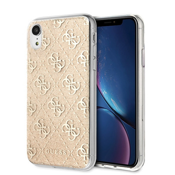 Etui Guess iPhone XR złote hard case Glitter GUHCI61PCU4GLGO