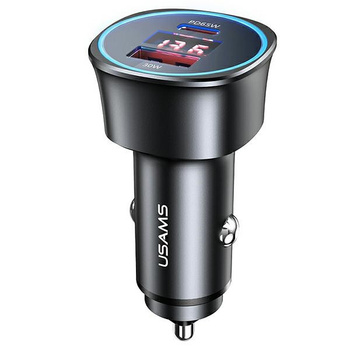 USAMS ładowarka samochodowa 2xUSB: 1x Quick Charge + 1x Power Delivery  95W czarna