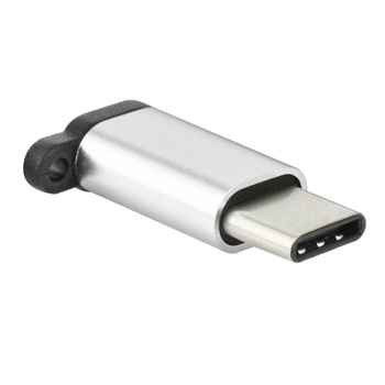 Przejściówka z micro USB na USB typ C + zawieszka czarna