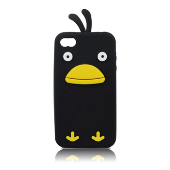 Futerał silikonowy 3D iPhone 5 Ptak czarny