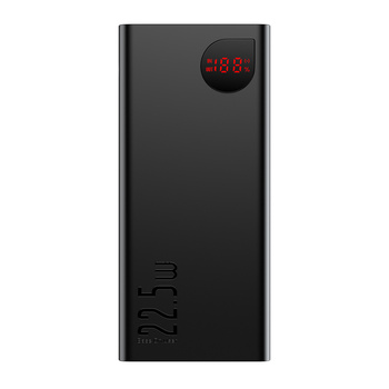 Baseus Power Bank 10000mAh / 22.5W z wyświetlaczem 2 x USB QC 3.0 + PD czarny