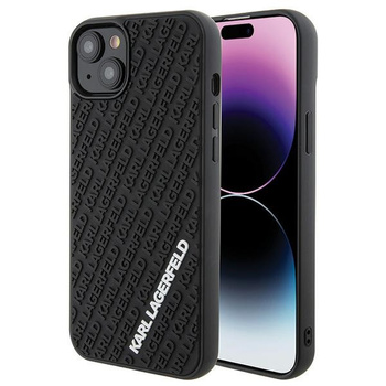 Etui Karl Lagerfeld iPhone 15 Plus 6.7" czarny hard case 3D Rubber Multi Logo KLHCP15M3DMKRLK