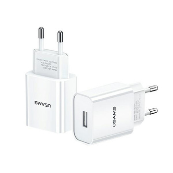 USAMS ładowarka sieciowa 1xUSB 2.1A biała