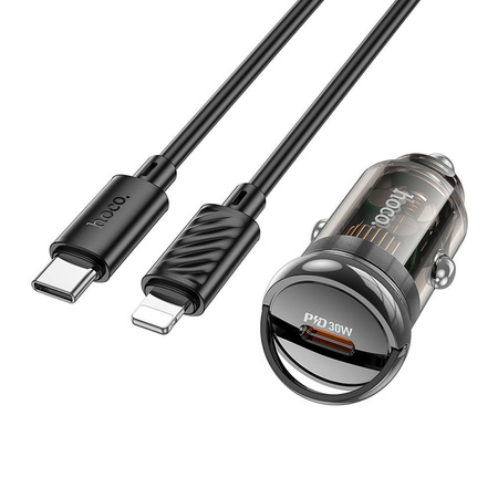 Hoco ładowarka samochodowa Z53 z usb C PD 30W z kablem c - lightning
