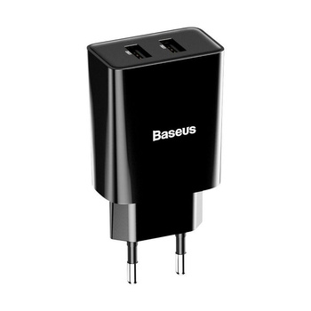 Baseus ładowarka sieciowa Speed Mini 2xUSB 10.5W czarna