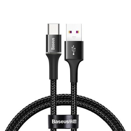 Baseus kabel Halo usb typ C 0,25m 3A czarny z podświetleniem led