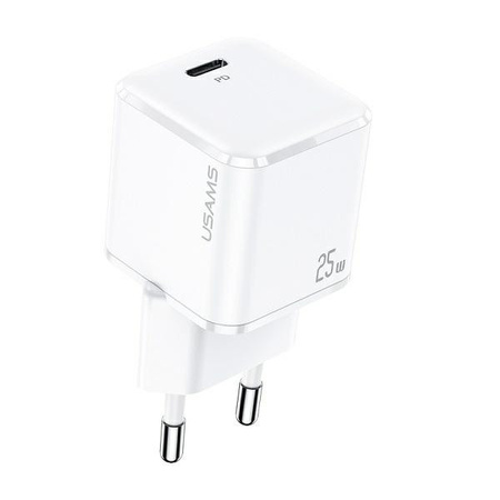 USAMS ładowarka sieciowa 1xusb typ C 25W biała