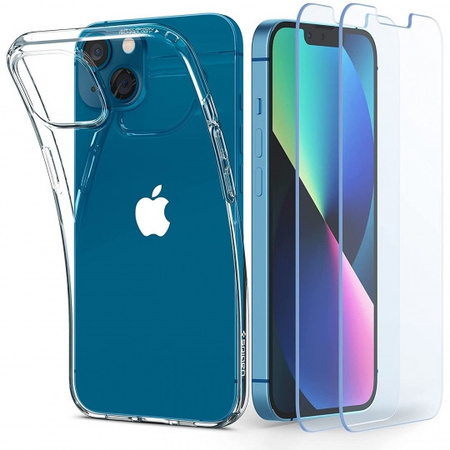 Spigen Liquid Crystal iPhone 13 crystal clear + 2 szkła