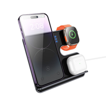 Hoco ładowarka indukcyjna do Apple 3w1 15W szara