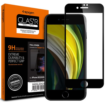 Spigen szkło hartowane FC iPhone  7 / 8 / SE 2020 / SE 2022 black*