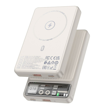 Hoco Power Bank 10000mAh z magsafe + QC 22.5W + PD 20W biały