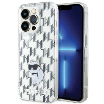 Etui Karl Lagerfeld iPhone 15 Pro 6.1" transparent hard case Monogram Choupette KLHCP15LHNCMKLT