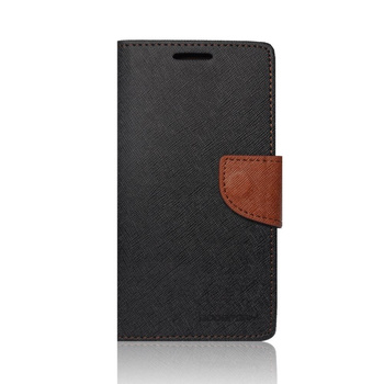 Kabura Book Fancy Samsung A3 czarno-brązowa
