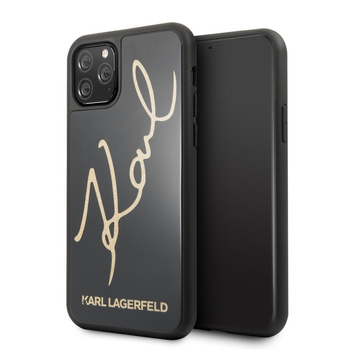 Etui Karl Lagerfeld iPhone 11 Pro czarny hard case Signature Glitter KLHCN58DLKSBK
