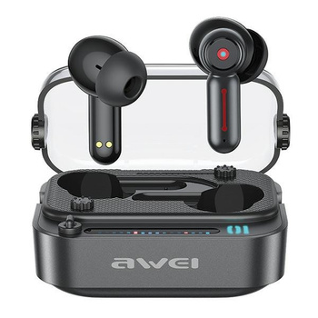 Awei T58 Anc słuchawki bezprzewodowe bluetooth 5.3 + stacja dokująca czarne